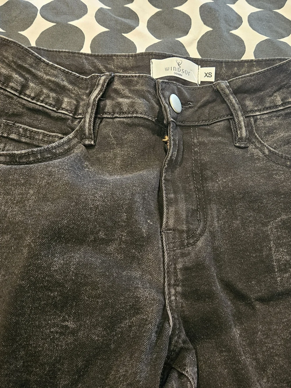 Black Lace-Up Side Panel Jeans